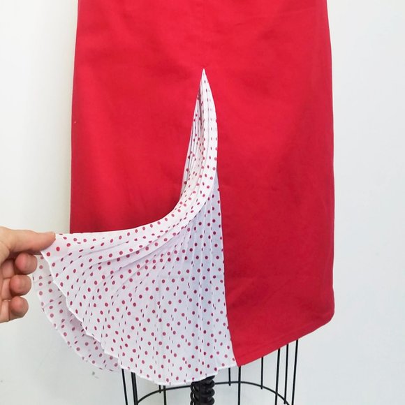 RED Valentino Womens Marilyn 50s Style Sleeveless Dress Lipstick Red 40 - Picture 4 of 8